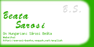 beata sarosi business card