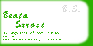 beata sarosi business card